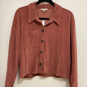 NWT: Madewell Knit Corduroy Crop Shirt-Jacket